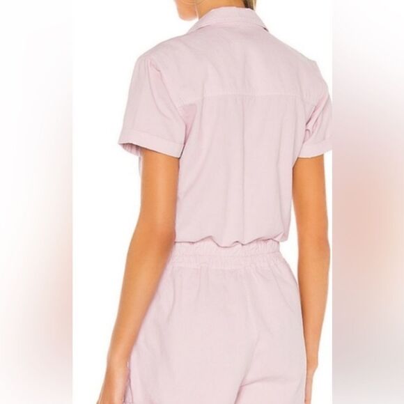 Blank NYC Light Pink Mastermind Utility Roll Hem Button Down Romper. Medium. EUC - Picture 2 of 5